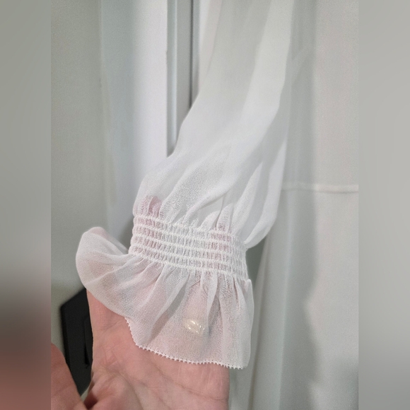 Wilfred Aritzia Swept Dress Puff-sleeve chiffon mini dress - Picture 7 of 17